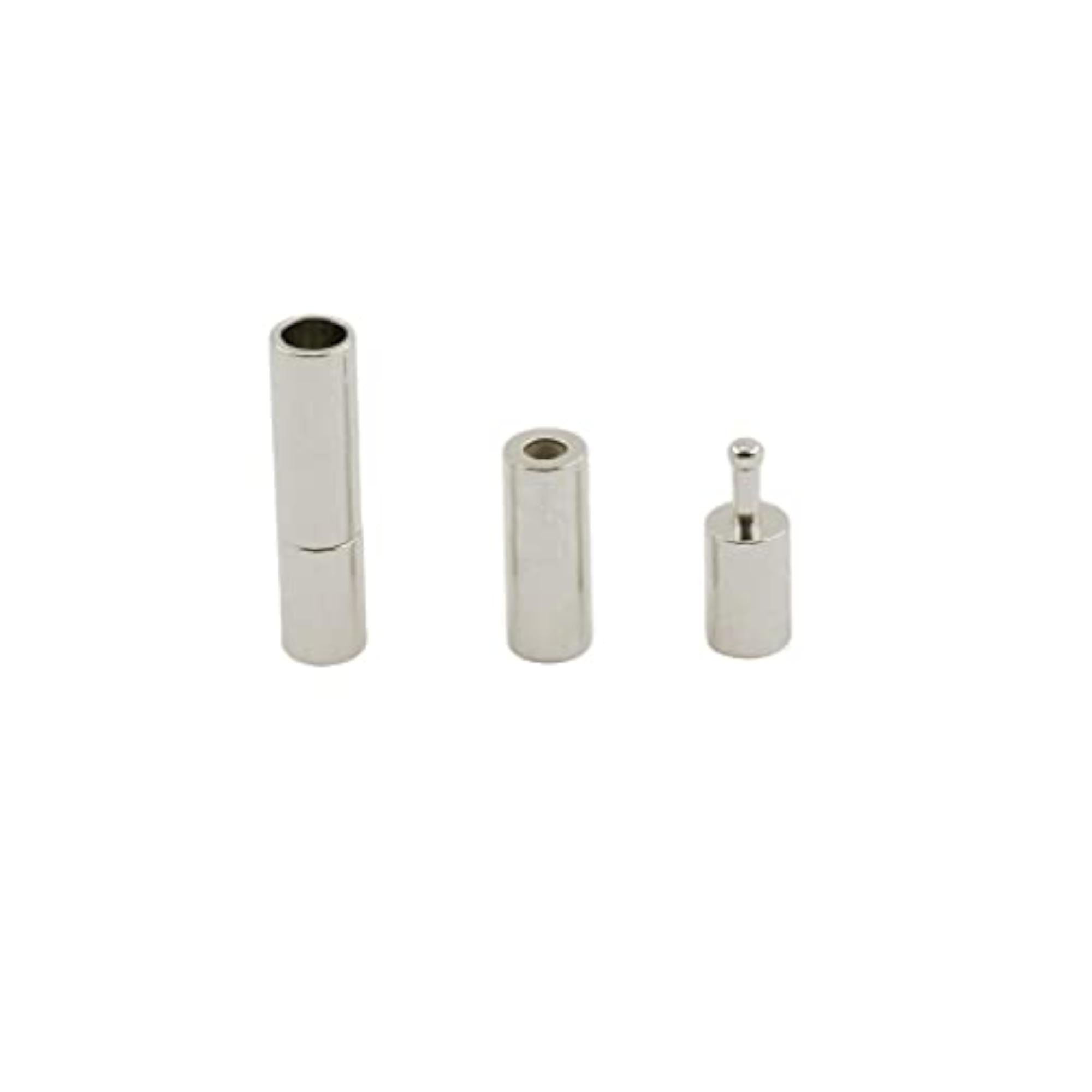 Set of Silver Leather Glue in Bayonet Push Tube Clasp
