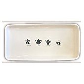 Rae Dunn Ceramic Serving Platter - Coffee Tea Cocoa Cider, 13.75 Rae Dunn Ceramic Serving Platter - Coffee Tea Cocoa Cider, 13.75