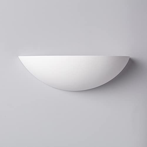 LEDKIA LIGHTING Applique Murale Plâtre Bakily 90x305x125 mm Blanc E14 Plâtre pour Décoration Salon, Chambre, Cuisine