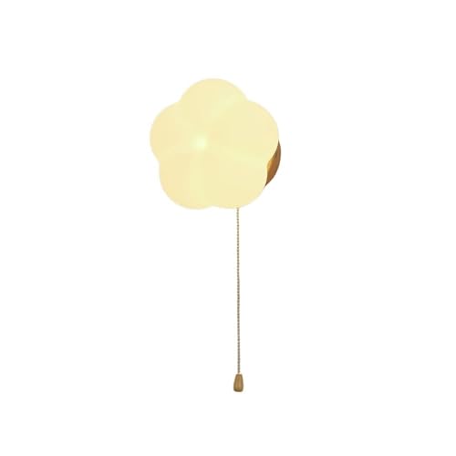 TONFON Lámpara de pared con forma de flor, aplique de acrílico blanco con interruptor de tiro, ideal for habitación infantil, dormitorio, mesita de noche, sala de estar, estudio, pasillo, entrada