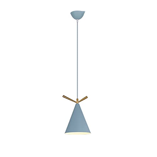 Lustre suspension bleu E27 en métal réglable style industriel moderne