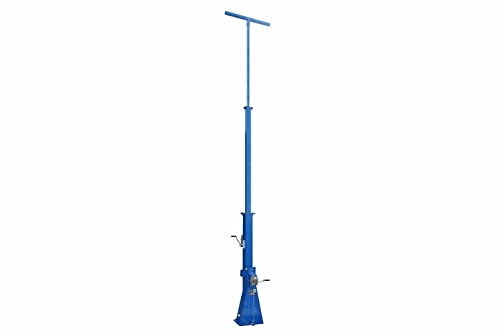 30' Telescoping Light Mast - 12-30' Stationary Three Stage Light Tower - 360 Degrees Rotating Boom - 12/3 Coiled Cable - Powder Coat Blue Finish