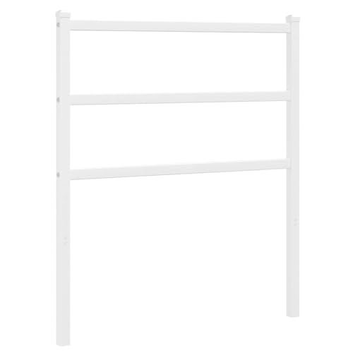 Mhdvray Tête de Lit de Remplacement en Métal Blanc 75 cm pour Lit à Tubes Carrés, Dosseret de Lit Élégant en Acier Robuste et Stable pour Chambre à...