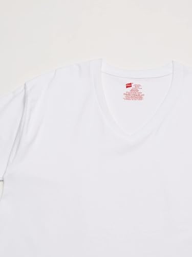 Hanes Men's Tagless Stretch White V-Neck Undershirts, 3 Pack2