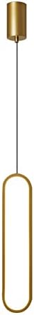 Minimalist Pendant Light, Modern Ceiling Light Kitchen Island Lighting Metal LED Hanging Fitting Fixture for Living Room Bedroom Bedside Dining Room Kitchen Bar (Gold, White Light)