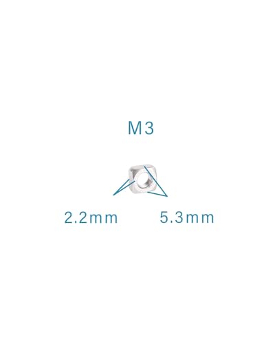Image of M3-0.5 Square Nuts - IMScrews 304 Stainless Steel Square Nuts - Durable Fasteners for Home Repairs and Professional Engineering Pack of 100