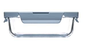 Hub Standard Glass Lunch Box 650 ML Set of 1 with Clamp Plastic Airtight Lid Proof BPA-Free and Food Safe Materials, Lunch Boxes for Adults, Kids & Children's 1-PARTITION