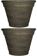 Miniatura 9 de Sunnydaze Franklin - Macetero para interiores y exteriores, poli-resina resistente con acabado de sable resistente a los rayos UV, 20.0 in de