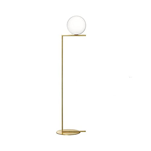 TTDGYYXW podłogowa Global Opaline Glass Post 1-jasnozłota stojąca Lampka nocna LED na stoliku nocnym z słupkiem kątowym do salonu Sypialnia Hotel, mała