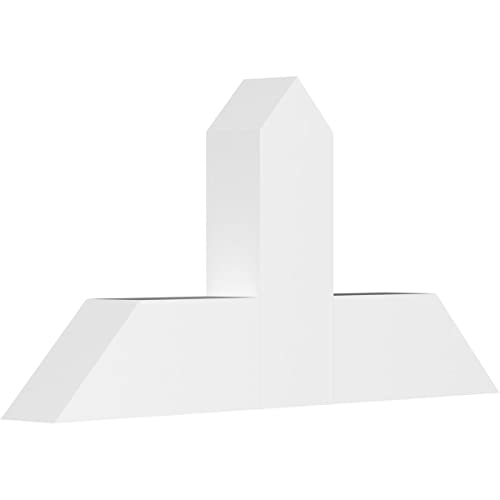 Ekena Millwork GBP036X18X0406POR00 Portland Architectural Grade PVC Gable Brackets 36"W x 18"H x 4"D x 6"F, 12/12 Pitch