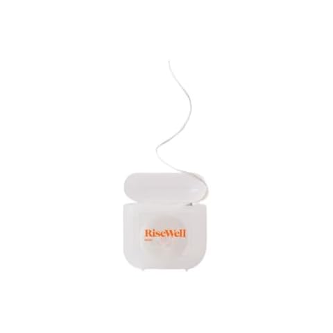 RiseWell Scrubby Floss - Natural PFAS Free Floss - Dentist Designed Xylitol Floss, Hydroxyapatite Floss - Vegan, Gluten, Paraben-Free, Clean Ingredient Floss - Waxed Dental Floss Mint, 30 Yards Cover