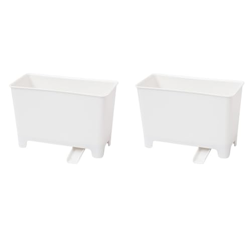 2 piezas bote de basura plástico para cocina rectangulares