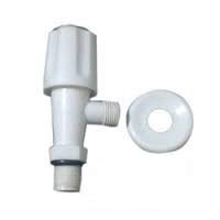 JPS PVC Angle Valve Stop Cock Tap with Wall Flange (12x10x4 cm, White)