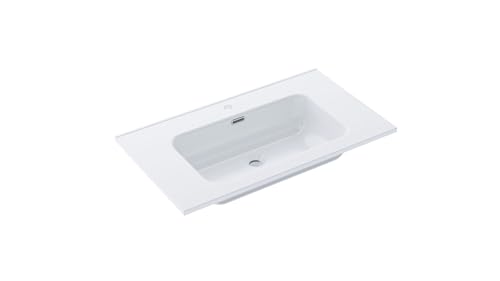 Baikal Lavabo Cerámico Empotrado. Encimera De Cerámica. Lavamanos Rectangular En Blanco Brillo. Lavabo Encastrado De Fácil Montaje. Fondo 46cm Ancho 81cm Baikal Lavabo Cerámico Empotrado. Encimera De Cerámica. Lavamanos Rectangular En Blanco Brillo. Lavabo Encastrado De Fácil Montaje. Fondo 46cm Ancho 81cm