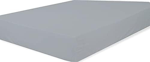 Linen Home Super King Fitted Sheet Grey Deep fit 12''/30cm Microfibre Easy Care Fitted Bed Sheets SuperKing - Ultra Soft Brushed Wrinkle and Fade Resistance Bedding(Super King, Grey)