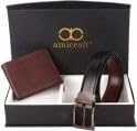 Image of Amicraft PU Leather Men's Combo Pack Of Wallet & Reversible Belt Gift Set