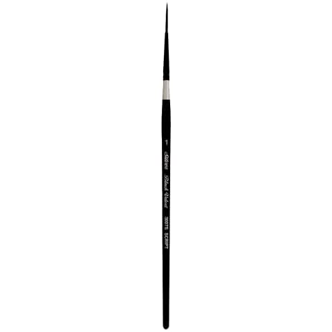 Silver Brush Limited 3007S -1 Black Velvet Script Liner Paintbrush for Watercolor, Gouache, Inks, & Dyes, Size 1, Short Handle Cover