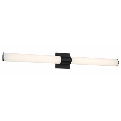Minka Lavery 5075-66A-L Vantage 36" Wide Adjustable CCT LED Bath Bar with White Cylindrical Shade, Coal by Minka Lavery - Used condition - US$92.00