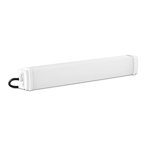 Wiesenfield WIE-LED-20S Réglette LED Étanche Interconnectable Luminaire Plafonnier Éclairage Lampe IP65 (20 W, Longueur : 60 cm, 50 000 h, Boitier en aluminium)