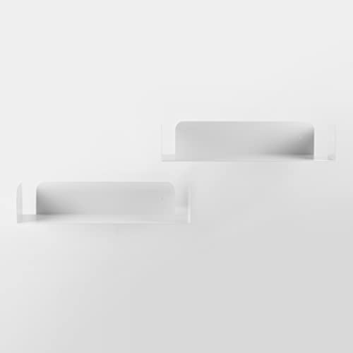 Miniatura 7 de D-Segno Office Design Moderna Estantería Pared De Metal, Rápido Y Fácil De Montar 100 Made In Italy, Dimensiones: 200 600 400 120 Mm. 2 Unidades, Blanco