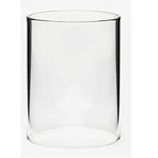 Portavelas exterior diámetro 14,5 cm altura 26,5 cm pared 4 mm cilindro cristal transparente sin fondo bordes alisados medida fabricación en otros tamaños posibles