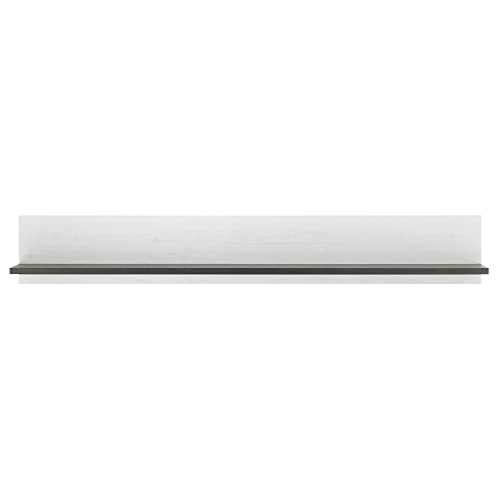 Lomadox Wohnwand TV-Wand Pinie weiß Nb. mit anthrazit 4-teilig Landhausstil, TV-Lowboard, Wandboard, Kommode, Vitrinenschrank, inkl. LED-Beleuchtung – Bild 8