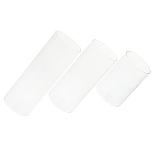 DECHOUS 3pcs Transparent Candle Jar Glass Chimney for Candles Tealight Candle Holder Candlestick Cup Glass Cover Black Wedding Decorations for Ceremony Glass Candle Holder Set Windproof