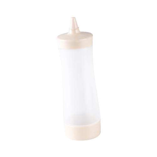 FUNOMOCYA 1pc Squeeze Sauce Bottle Reusable Salad Bottles Condiment Squeeze Bottle Liquids Dispenser Food Containers Sauce Squeeze Container Beige re-usable