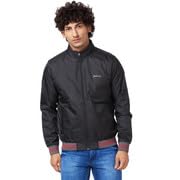 Spykar Men’s Standard Length Jet Cotton Straight Fit Full Sleeve Plain Stand Collar Casual Jacket