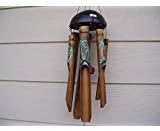 Painted Palm Trees and Coconut Top Bamboo Wind Chimes