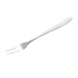 Bewinner Silberne Edelstahl-Geschirr-Kuchen-Serviergabel für die Küche zu Hause, Glatte und Flauschige Obstgabel mit Zwei Zinken, Umweltfreundlich (zweizackiger Griff)