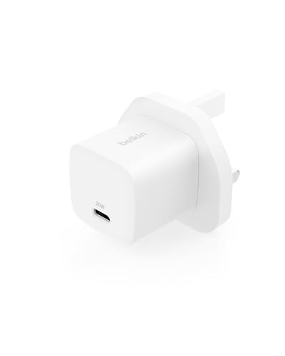 Belkin USB-C Plug 25W - USB-C Phone Charger PD 3.0 Fast Charging with PPS for Apple iPhone 17, iPhone Air, iPhone 16, Samsung Galaxy S25, Pixel 10, Nintendo Switch, & More - White