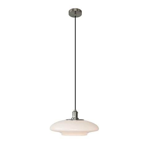 Lustre en verre de lait TYKHGFS 32cm plafonnier moderne nickel brossé