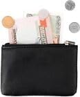 Black Coin Purse, Portable PU Leather Coin Purse with Zipper Coin Purse Mini Change Purse Small for Women Credit Card Folded Bills ID Key Headset Lipstick Wallets, Card Cases and Money Organizers - Image 4