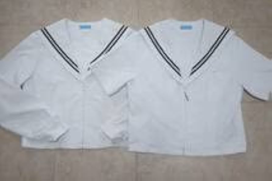 Amazon.co.jp: 3329 中高セーラー服白襟紺2本ライン上下半袖