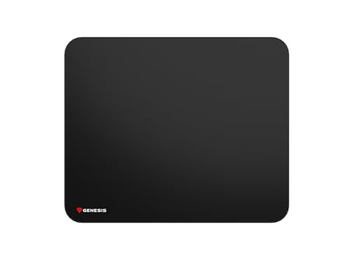 Genesis Carbon 500 L Gaming Mauspad 400×330 mm – Speed Oberfläche, rutschfeste Gummibasis, wasserabweisend, vernähte Kanten, präzise Maussteuerung, Kompatibel mit optischen & Laser-Mäusen, schwarz