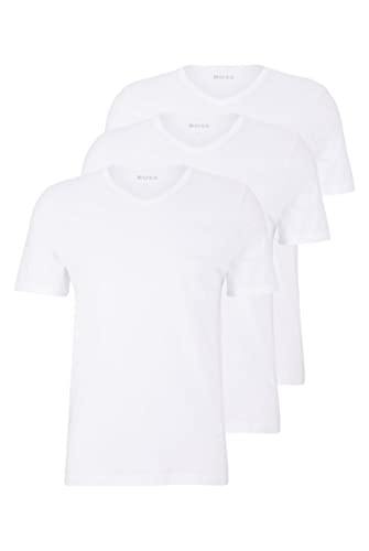 Preisvergleich Produktbild BOSS Herren V-Neck T-Shirt, 3er Pack Classic, White, XL