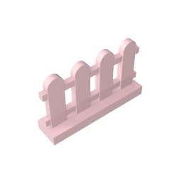 33303 Ornaments Picket Fence 1x4x2 50 Pieces GDS-1177 Compatible with Lego Building Blocks Color:light pink