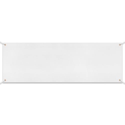 Image of Zonon Large Blank Banners And Signs Polyester Oxford Cloth Sublimation Banner To Decorate With Hanging Rope For Indoor Wall Outdoor Easy to Hang DIY Signs For Business Office(White,4 x 12 Feet)