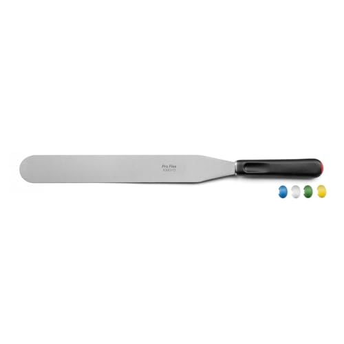 SABATIER TROMPETTE - Spatule droite - Pro Flex - Acier X30Cr13 finition satinée manche polypropylène et mitre en acier et système HACCP - 42 cm (Spatule 30 cm) - Noir