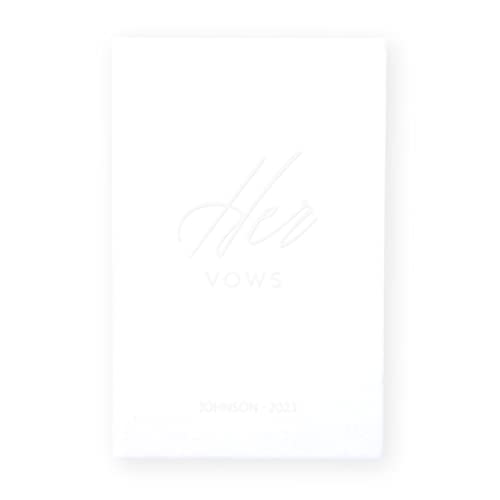 Weddingstar Custom Velvet Wedding Vow Pocket Notebook - Her Wedding Vows White