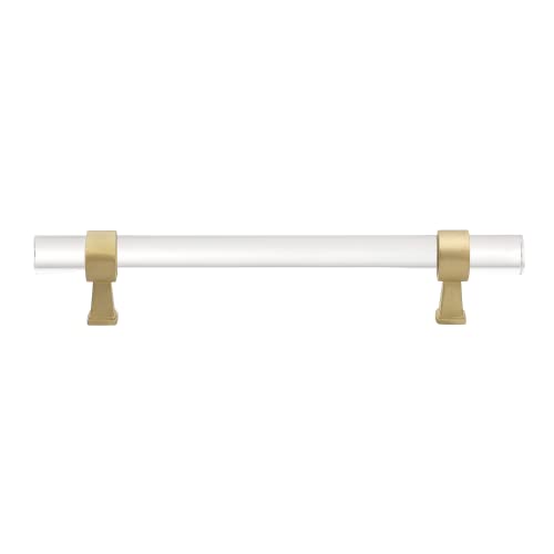 Tiradores de acrílico premium GlideRite: diseño transparente y oro satinado de 5" 2