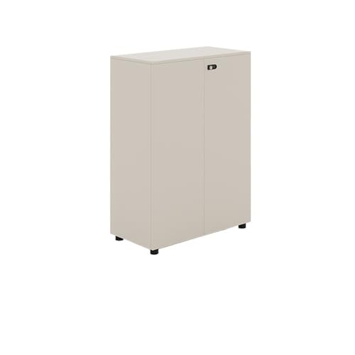 YQINQIN83B Cajonera Oficina Gabinete bajo Blanco for Sala de conferencias, despensa, Oficina, archivador, Mueble Divisor con Cerradura Mueble Impresora