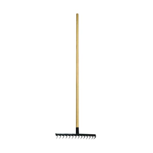 Ancinho de Jardim 16 Dentes Aço Carbono Cabo Madeira 125cm