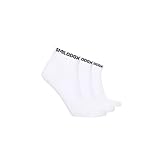 SMILODOX Damen Sneaker Socken 3er Pack - Sportsocken Print, Größe:35 - 38, Color:Weiß