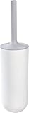 iDesign Cade Bowl Brush and Holder, Toilet Cleaning Set for Bathroom-Matte White/Gray (Pack of 1)