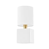 Mitzi H627101-AGB/CSW Joey - 1 Light Wall Sconce 12.75 inches Tall and 5.75 inches Wide - Aged Brass/Ceramic Satin White