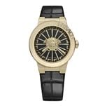 Versace Medusa Infinite Women's Watch, 38mm IP Yellow Gold Case, Black Matte Dial, Black Calfskin Leather Strap, Swiss Quartz Movement, 5 ATM Water Resistant - image 6