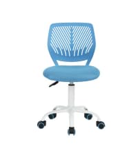 Silla de Escritorio giratoria sin reposabrazos, Altura Ajustable, Silla de Oficina para casa, Oficina, Dormitorio, Estudio, Color Azul