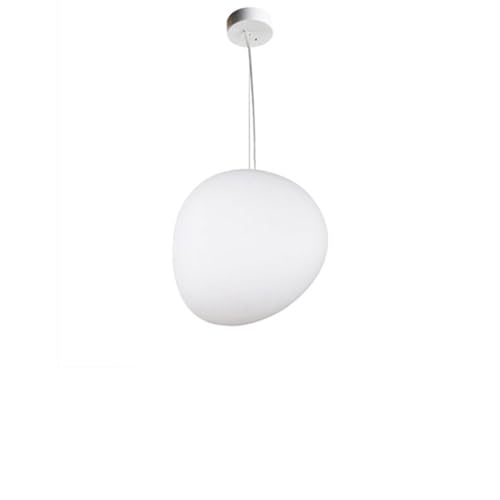 sxfcgs Suspension En Verre Blanc De Type Galet Irrégulier – Lustre Minimaliste Moderne À Base E26 for Salon, Chambre Coucher, Salle Manger, Etc(S)